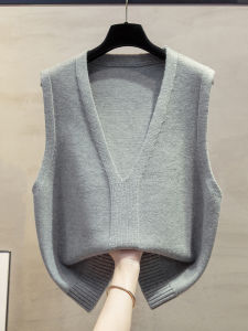 JIANDIYA | Deep V-Neck Knit Vest Sweater Slipover