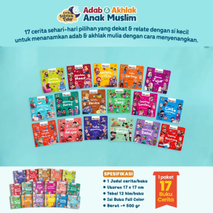 (Isi 17 Buku) Buku Cerita Islami Adab Anak - Seri Cerita Sebelum Tidur Adab dan Akhlak Anak Muslim (Bonus Buku Doa Muslim Junior)