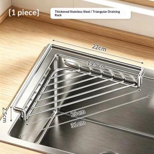 Multifunctional Stainless Steel Sink Caddy Faucet Mount Drain Storage Basket Hold Sponge Dishcloth Scrubber Kitchen Organizer Ra