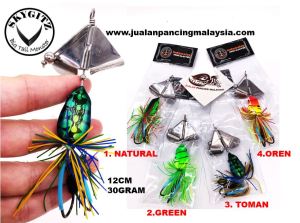 SKYGITZ INDO MALAYSIA MINI SLATTER BIG PROPELLER WOOD FROG LURE  BUZZBAIT FOR TOMAN & HARUAN 12CM 15GRAM
