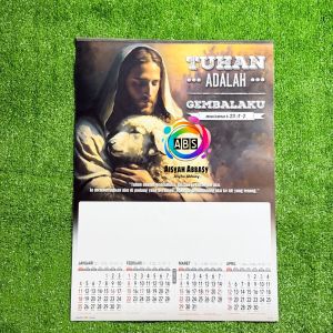 Kalender tahun 2026 caturwulan 3 lembar 4 bulanan gambar rohani 1 AO 221 (terima castume cetak merek)