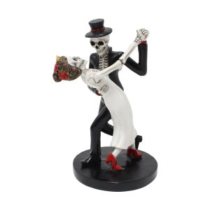 1pc Dancing Skeleton Couple Resin Statue Valentines Day Romantic Atmosphere Decoration Indoor Living Room Bedroom Ornaments