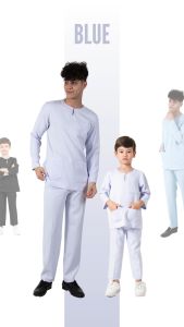 Alain Delon Baju Raya Johor Teluk Belanga Slim Fit Sedondon Budak Kanak-Purple Blue Navy Black-19024004 / 19024504 (A)