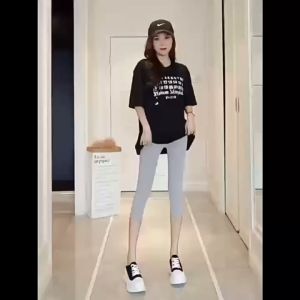 HUIESON เลกกิ้งผ้าไอซ์ซิลค์กางเกงรัดรูปเอวสูงสำหรับผู้หญิงกางเกงรัดรูปยืดนุ่มลื่นรัดรูปเสื้อนอกครอปเล็ก