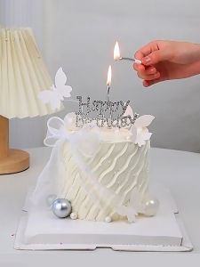 Butterfly Decoration Cake for Goddess Day Birthday Celebration Bright Diamond Fairy Tale Tail Silk Ribbon Packaging