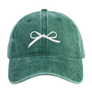 หมวกเบสบอลผู้หญิงปักโบว์ย้อนยุคล้าง ปรับขนาดได้ กันยูวี เหมาะสําหรับวันหยุดในเมือง