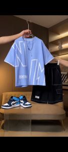 Beiyimeng Boys Short Sleeved Summer Clothing Sets baju set budak lelaki for 5 Years And Above O-neck  Alphabet Prints Shirt & Pants 2 Piece Leisurewear Suit