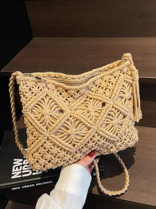 TANGKOU | Bohemian Hollow Woven Ethnic Beach Tote Bag