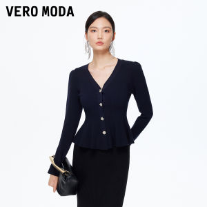 Vero Moda | Autumn New Elegant Bodycon Sweater Ruffled Hem Waist-cinching