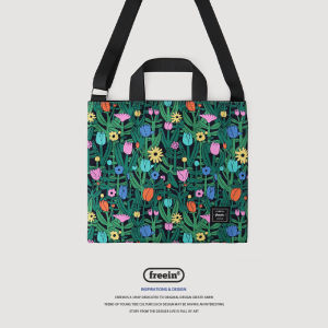 Freein Original Plant Flowers Printed Crossbody Bag Special-Interest Shoulder Bag School Commuter Tote Female New Canvas
