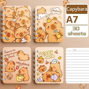 Kawaii Sanrio Notebook Anime Series Capybara Notebook Kuromi Melody Cinnamoroll Portable A7 Coil Account Book Pocket Notepad Cartoon Student Stationery Gift