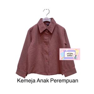 JOLANDA KEMEJA ANAK PEREMPUAN POLOS UMUR 4 - 16 TAHUN BLUS ANAK KRAH MURAH BAHAN AIRFLOW