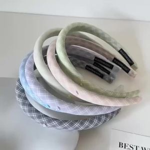 Băng Đô Vải Chéo Sọc Xanh Dương Chấm Bi Bên Bờ Biển Với Vòng Tóc Muối Biển Dành Cho Phụ Nữ Mặc Hàng Ngày Trang Trí Giảm Áp Lực