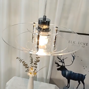 Modern Nordic Acrylic Pendant Light E27 Ceiling Chandelier Bauhaus Style Minimalist Hanging Lamp for Dining Room Kitchen Island