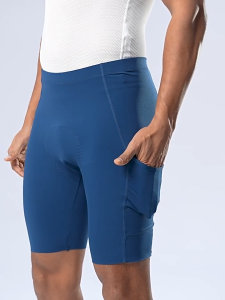 Santic กางเกงขาสั้นขี่จักรยานผู้ชายกันกระแทก 6 ชั่วโมงขี่ด้วยแผ่นระบายอากาศกางเกงขาสั้นขี่จักรยานสะท้อนแสง