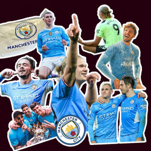 Manchester City Sticker Man City Stars De Bruyne Grealish Haaland Foden Football Stars Sticker Paper Book Business Supplies