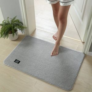 HOYAA Soft Absorbent Cashmere Bath Mat Anti Slip Solid Color Door Mat Floor Rug Carpet for Bathroom