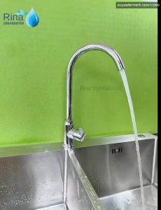 Xoay Nhẹ - Cực Bền - Vòi Rửa Chén Nóng Lạnh Ống Bi Xoay 360 độ Inox Cao Cấp Inox Bóng Rina RN5005