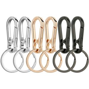 2-4PCS Carabiner Clip Keychain Metal Carabiner Shape Key Ring Keyring Key Holder Clips Hook Holder Organizer for Home Car Keys