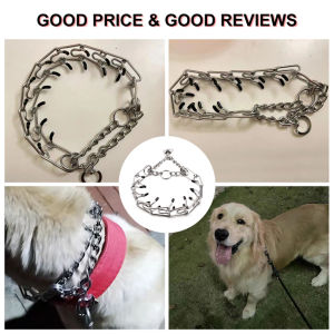 Kalung Rantai Anjing Stainless Kalung Rantai Kerah Pelatihan Anjing Bahan Logam Karet