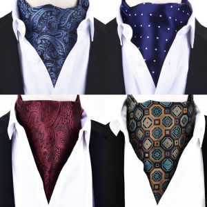 Mens Ascot Tie British Style Casual Fashionable Neckwear Retro High Qi Strong Suit Scarf Casual Leisure Themed Silk Material