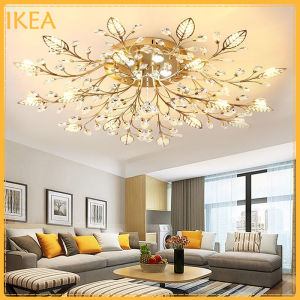Bedroom lamp LED crystal chandelier living room ceiling lamp interior decoration low ceiling lamp