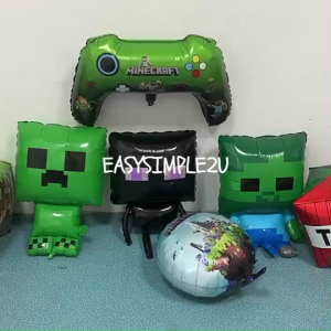 Red Roblox Robux Friends MineC Craft Fun Boy Girl Mine Game Craft Box Theme Party One Time Use Disposable Tableware Foil Latex Balloon