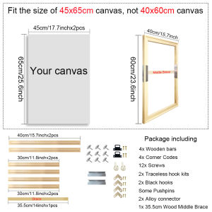 Decorative Natural Wooden Picture Frames Large Size Wall Canvas Frame 50X70 60X90 70X100 Frame for Pictures Posters Wall Frame