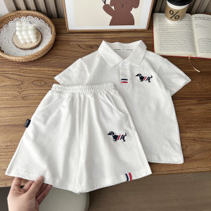 Bộ Đồ Thể Thao Tay Ngắn Quần Short Thoáng Khí Lưới Mùa Hè Mới Cho Bé Trai Bộ Đồ Hai Mảnh Cotton Pha Polyester