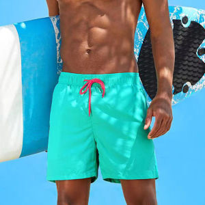 Mens Quick Dry Beach Shorts Swimming Suits Sporty Outdoor Four-Part Swimwear Anti-Embarrassment Thermal Male Bathing Suit