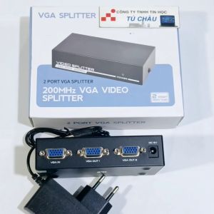 Bộ chia VGA 1 ra 2 / VGA Spliter VGA-2002 (2 Port VGA 200Mhz VGA VIDEO Splitter) (1 Input ra 2 Ouput)