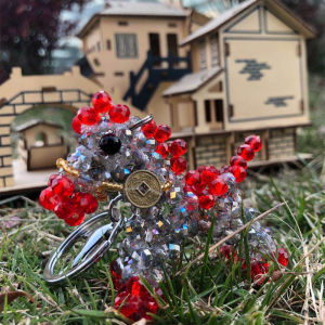 Rainbow Horse Crystal Beads Pendant Finished Product Keychain DIY Fashion Jewelry Accessory Artificial Crystal Small String Decoration