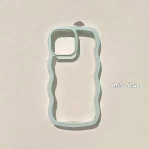 For iPhone 11 12 13 14 15 16 Pro Max Plus 6 6s 7 8 PlusX XR XS Max Candy Color Shockproof Bumper CoverStylish Cute Transparent Curl Case Compatible