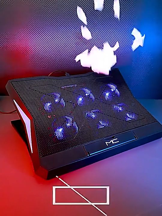 Gaming Laptop Cooler With Six Fans Adjustable Height Silent Cooling Pad