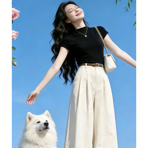 Shalldoer | Relaxed Casual Two-Piece Set T-Shirt and Wide Leg Pants