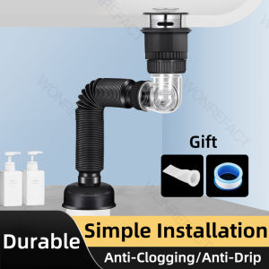 Drainage Hose 31mm-80mm Universal Flexible Bathroom Sink Filter Drain Pipe 360° Arbitrary Bending And Durable