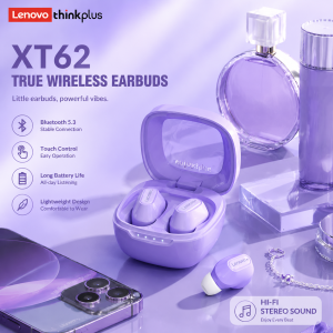 Lenovo | Lenovo XT62 Wireless Bluetooth 5.3 Earphones Low Latency Dual Mode Music Gaming Earphone With Mic Earbuds Sports In-Ear Headset