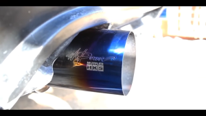 HKS LARGE ORIG MUFFLER JASMA CAN DEEP FREE FLOW JAPAN TITANIUM BURNT HIGH STAINLESS