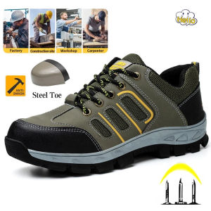 Durable And Comfortable Construction Site Safety Shoes For Men Work Shoes (BULLOX with Steel Toe) Anti-smashing Shoes