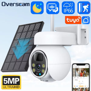 OVERSCAM 5MP Solar PTZ Camera | 1.5" Ball Design | Tuya/Smart Life App | WiFi Outdoor Security | IP66 Waterproof