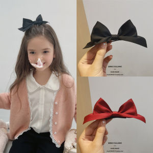 Phụ Kiện Tóc Dễ Thương Cho Bé Gái Có Nút Thắt Bướm Hình Khối Màu Đen Đa Năng Fairy Tail Clip Tóc Màu Đỏ Clip Tóc Mái Lệch Cho Bé Gái