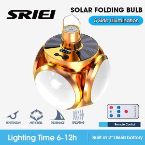 SRIEI Rechargeable Light LED Bulb Portable Solar Camping Light Waterproof Emergency Light Outdoor LED Night Market Light  Lampu Pasar Malam