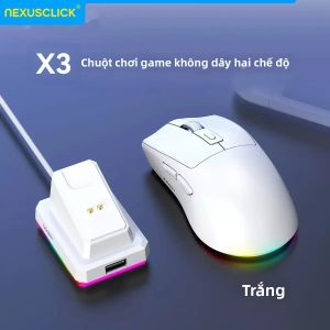 Chuột Chơi Game NexusClick X11/X3 Ba Chế Độ Nhẹ 12000 DPI Pin Sạc 500mAh Cảm Biến PAW3311 Đèn Nền RGB Không Dây & Có Dây