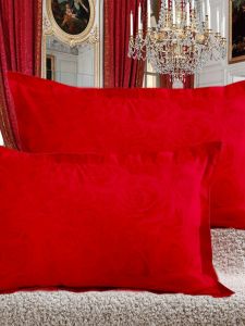 Áo Gối Cotton Nguyên Chất Dày Dặn 48x74cm Một Đôi Màu Đỏ Lớn Dùng Cho Đám Cưới Đệm Trong Dùng Tại Nhà Chất Liệu Cotton Nguyên Chất