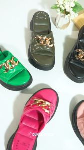 Dunkenstock CHERIYA Sandal Wedges Slip On Wanita Sendal Kokop Wedges Cewek Terbaru
