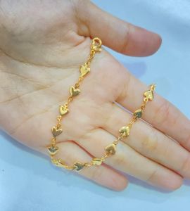 Gelang Anak Rantai / Jurai Love Sambung Perhiasan Lapis Emas Gelang Tangan COD