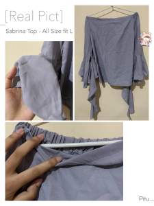 Thrift/Preloved Blouse sabrina lengan kelalawar korean look