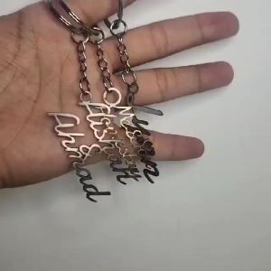 Simple Customize words Stainless Steel Keychain | Rantai Kunci Couple Metal Keyring Car Key Handbag Pendant Access