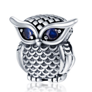 Mặt Dây Chuyền Charm Hình Cú Bạc 925 Sterling Đính Đá Cubic Zirconia Dùng Làm Vòng Tay Dây Chuyền Tự Chế Họa Tiết Động Vật Cổ Điển Quà Tặng Dành Cho Phái Nữ
