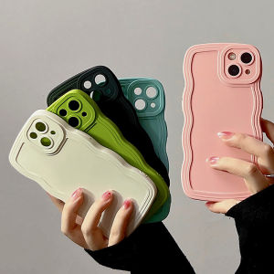 CrashStar Wavy Edge Liquid Silicone Soft Phone Case For iPhone 15 14 Pro Max Plus 13 12 11 Pro Max Mini XS XR X 8 7 6 6S Plus + SE 2020 Solid Color Simple Shockproof Phone Casing Fashion Anti-fall Skin-friendly Phone Cover Shell Top Seller